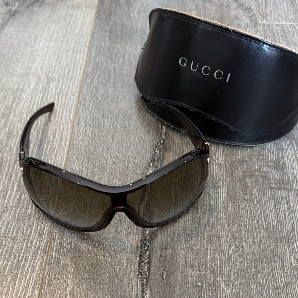 Gucci Dark Brown Sunglasses with Black Case - Picture 7 of 9